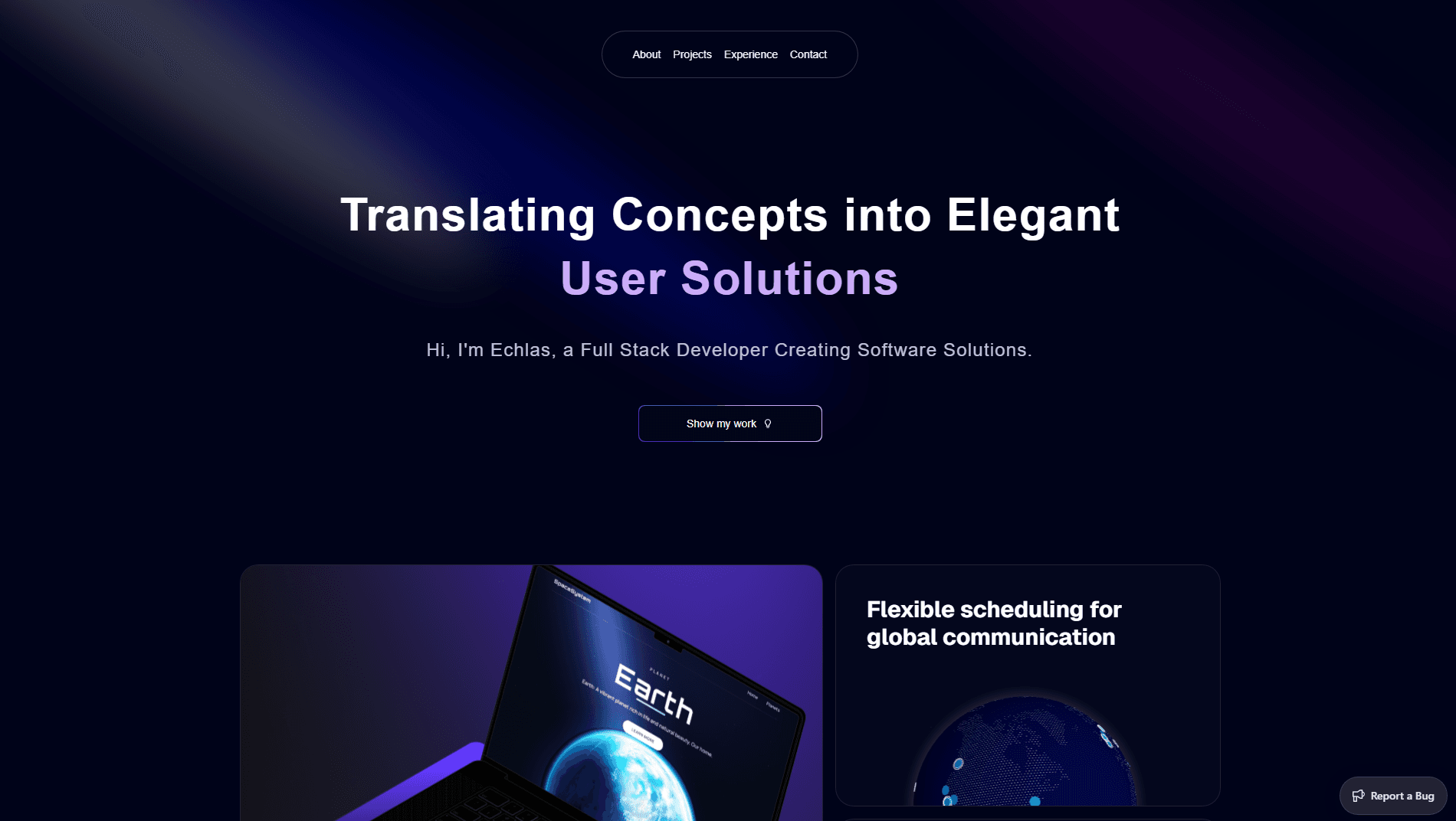Echlas Malik website design by Nexiora